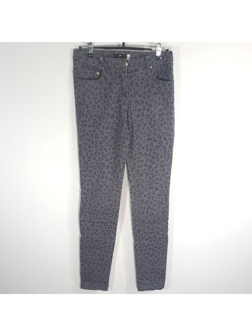 H&M Size 28 Skinny Jean Gray Animal Print Low Rise Stretch Casual Denim Pant